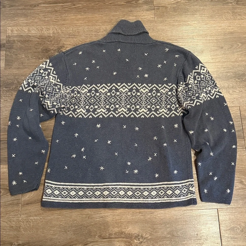 Woolrich Women’s Cowl Neck Knit Blue Fair Isle Winter Snow Sweater Size M - Picture 7 of 7